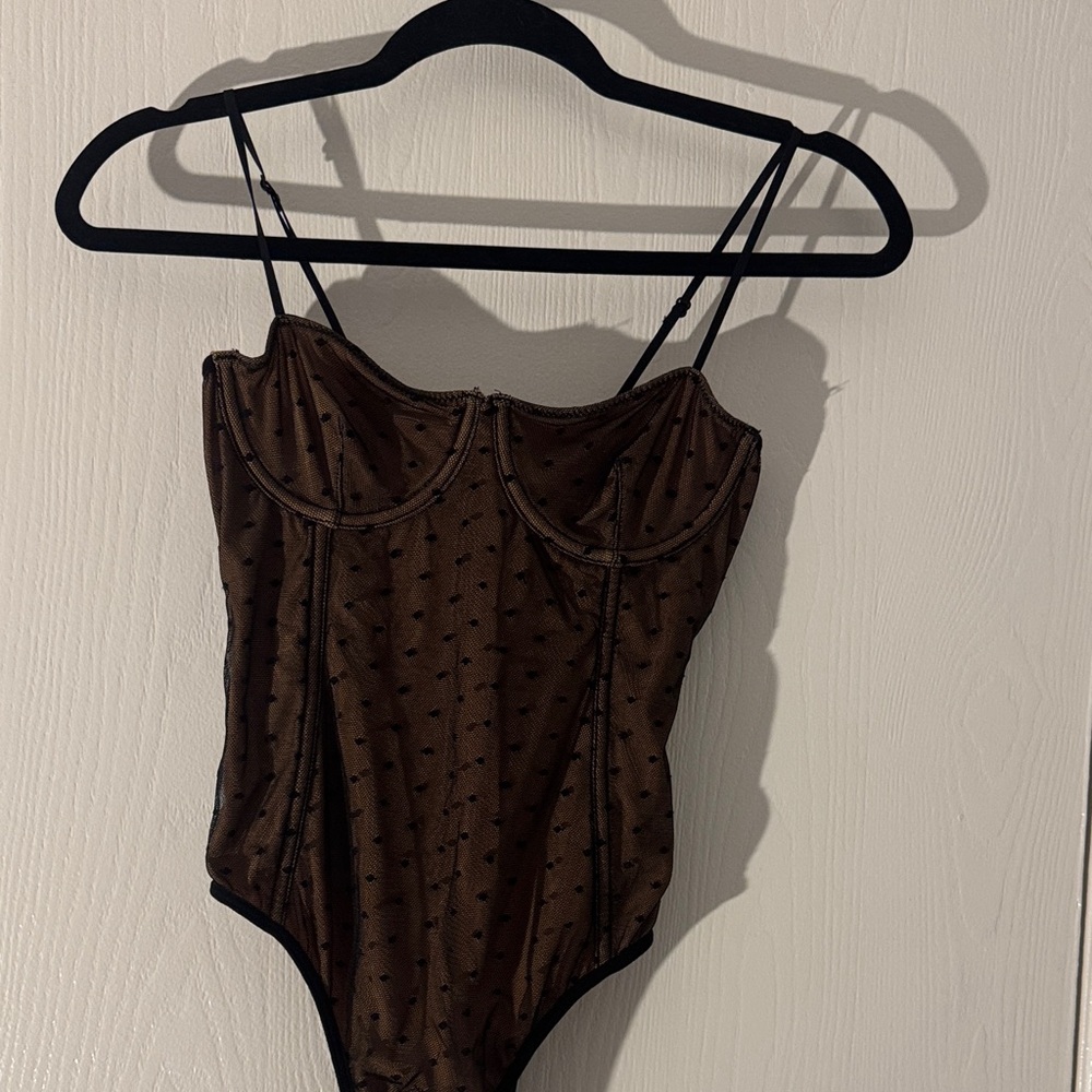 White Fox Boutique Brown Bodysuit